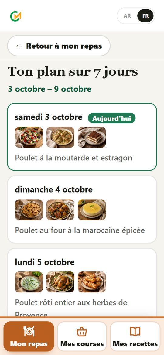 Ton plan sur 7 jours
