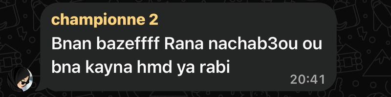 Capture : message de championne 2